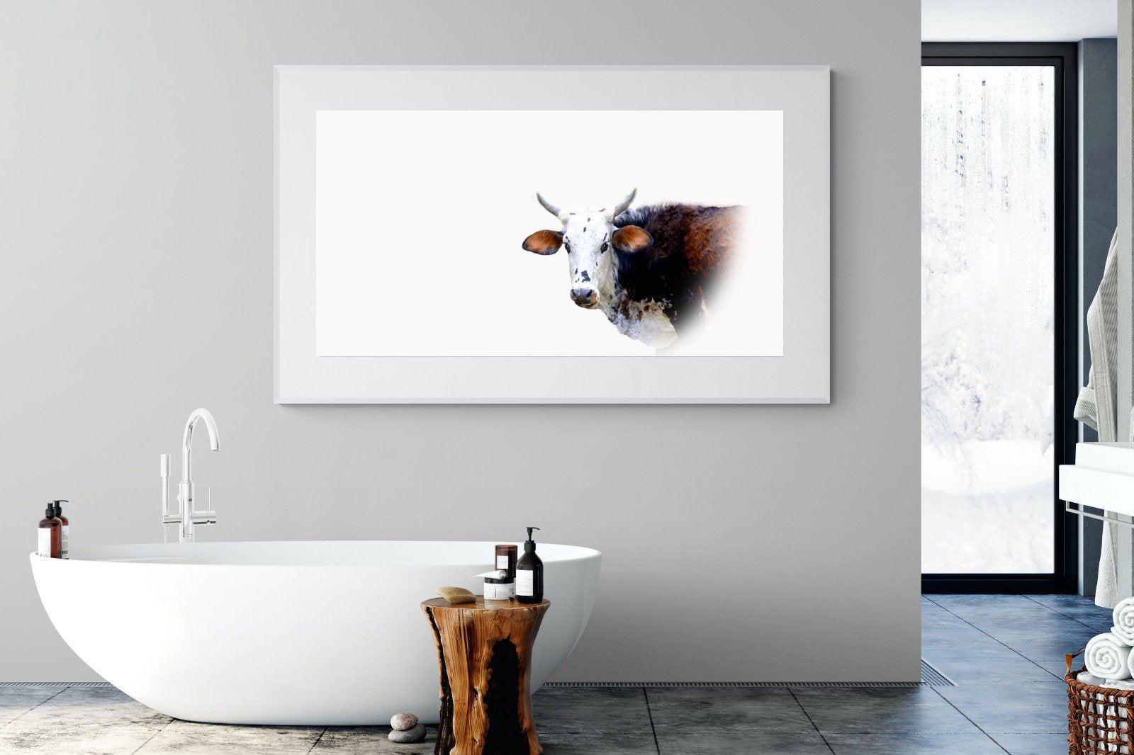 Curious Nguni-Wall_Art-180 x 110cm-Framed Print-White-Pixalot