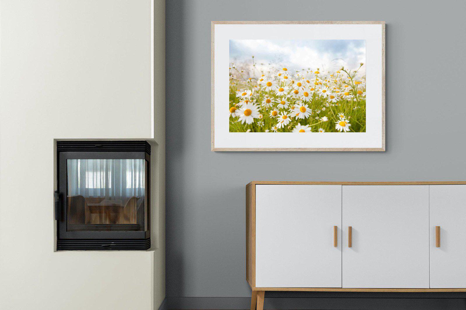 Daisies-Wall_Art-100 x 75cm-Framed Print-Wood-Pixalot