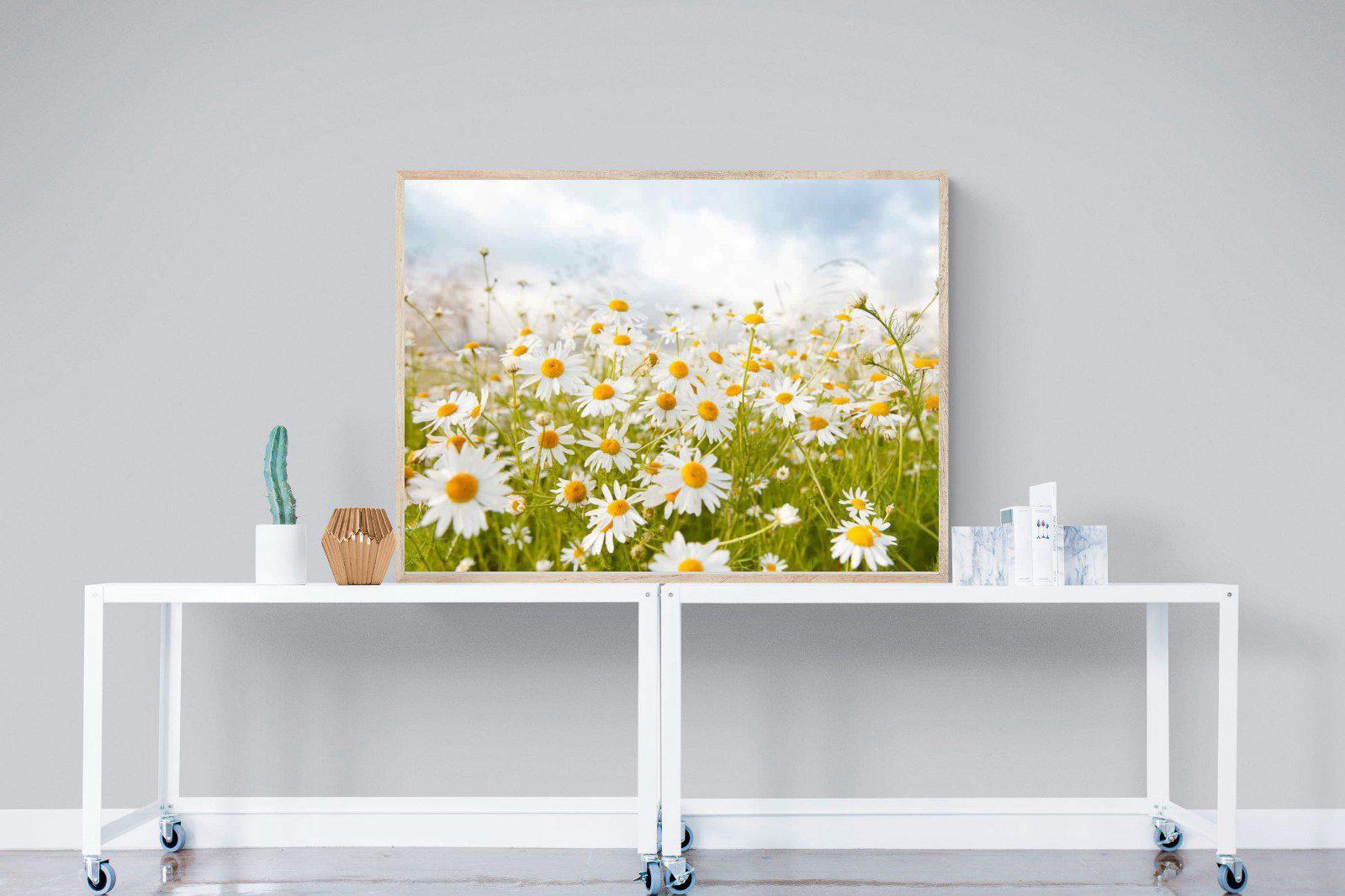 Daisies-Wall_Art-120 x 90cm-Mounted Canvas-Wood-Pixalot