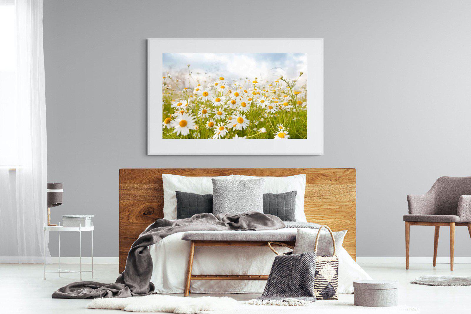 Daisies-Wall_Art-150 x 100cm-Framed Print-White-Pixalot