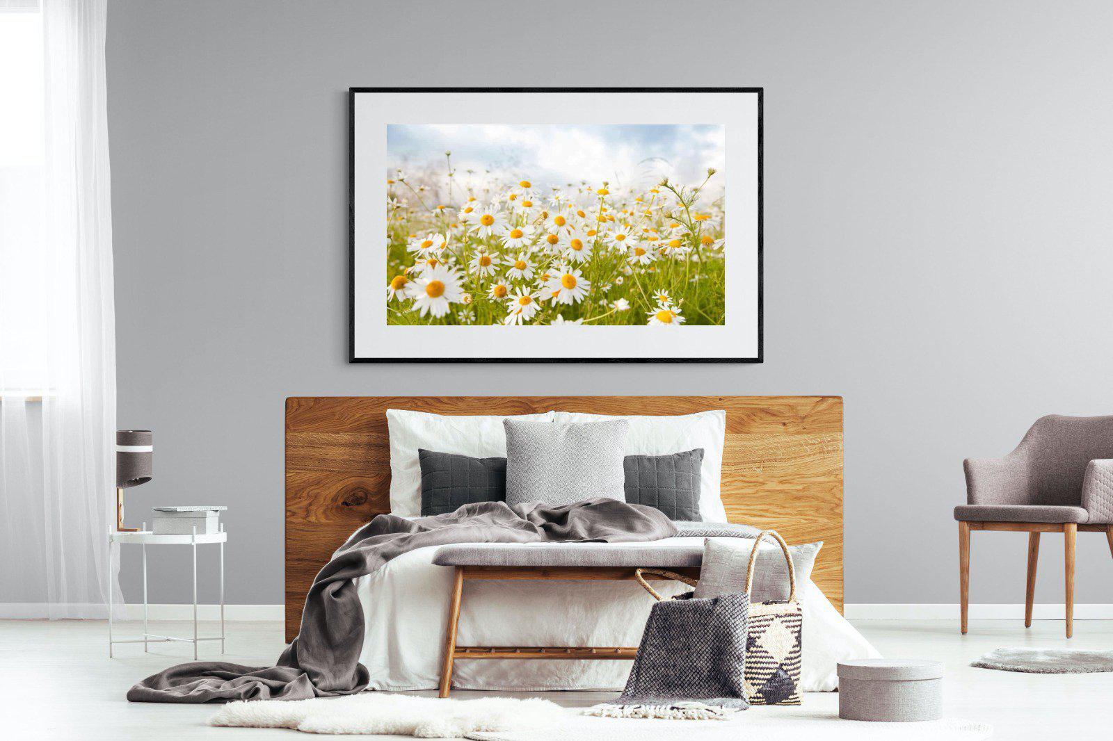 Daisies-Wall_Art-150 x 100cm-Framed Print-Black-Pixalot