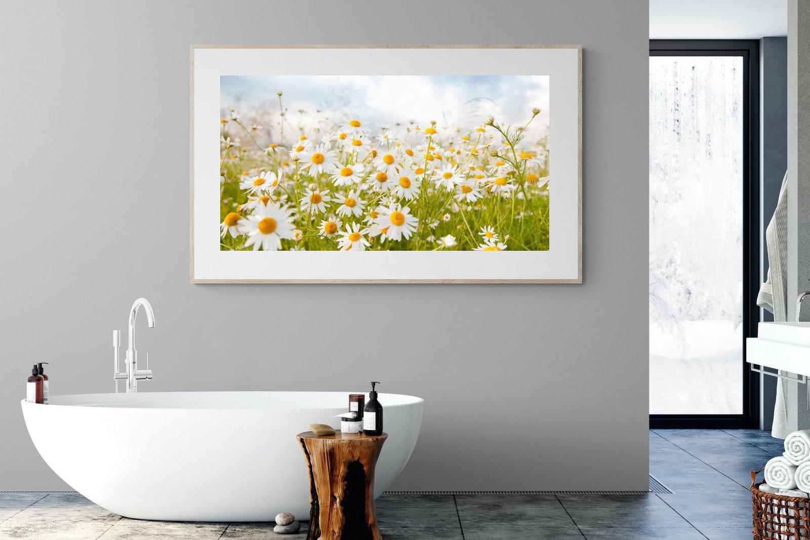 Daisies-Wall_Art-180 x 110cm-Framed Print-Wood-Pixalot