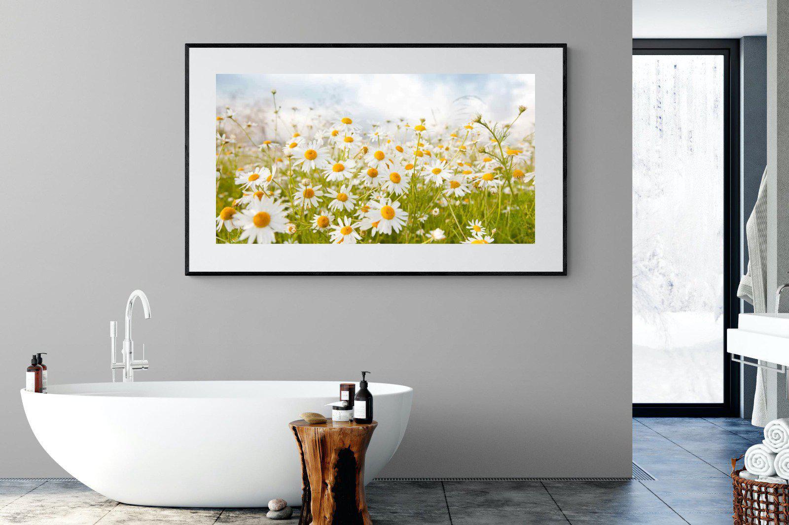 Daisies-Wall_Art-180 x 110cm-Framed Print-Black-Pixalot