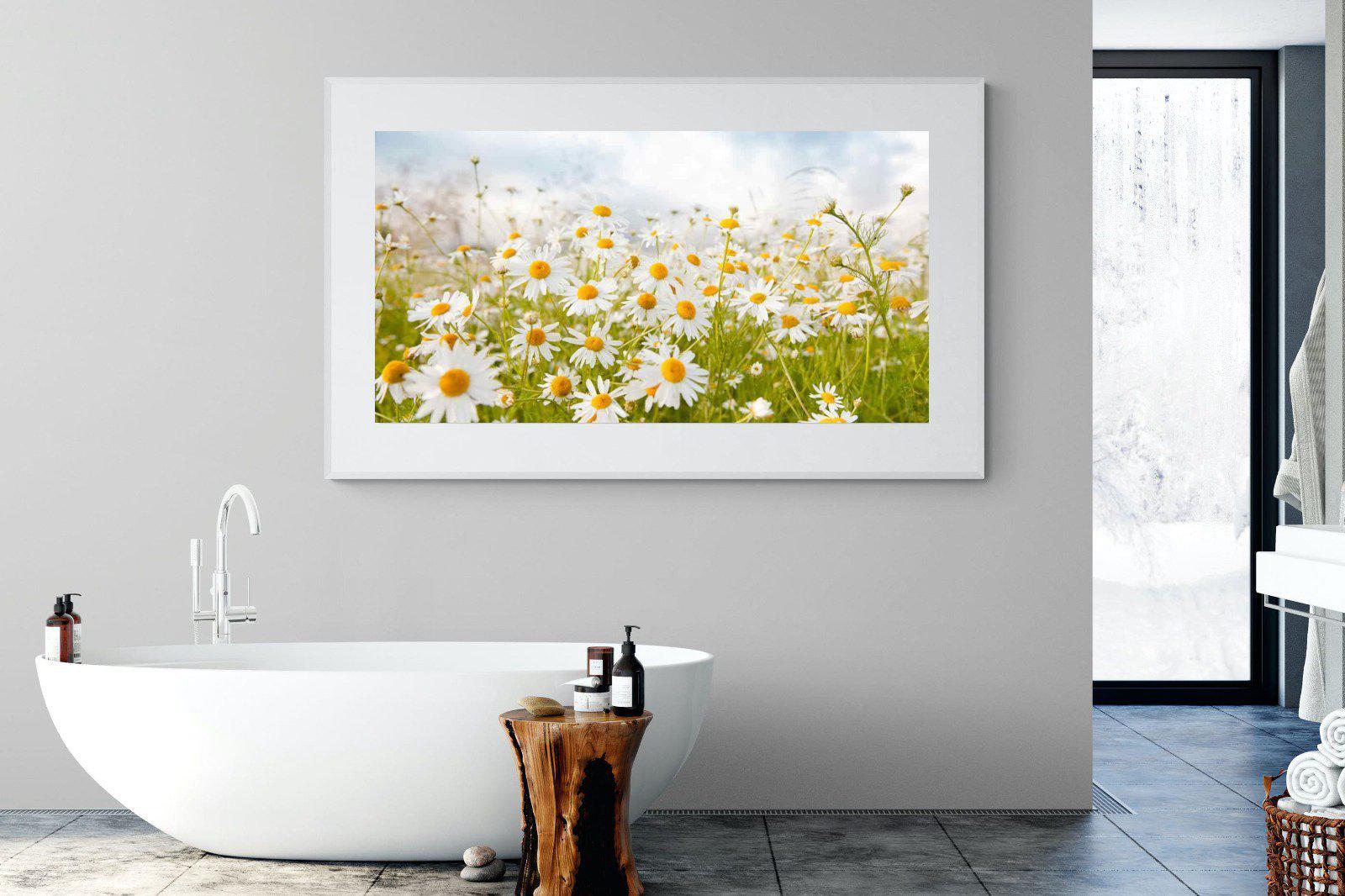 Daisies-Wall_Art-180 x 110cm-Framed Print-White-Pixalot