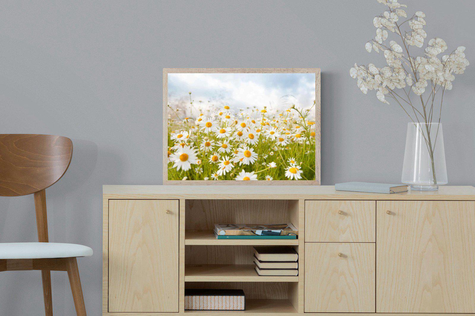 Daisies-Wall_Art-60 x 45cm-Mounted Canvas-Wood-Pixalot
