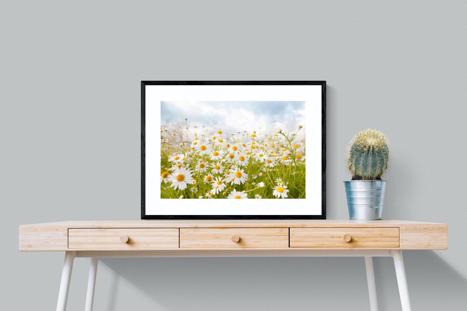 Daisies-Wall_Art-80 x 60cm-Framed Print-Black-Pixalot