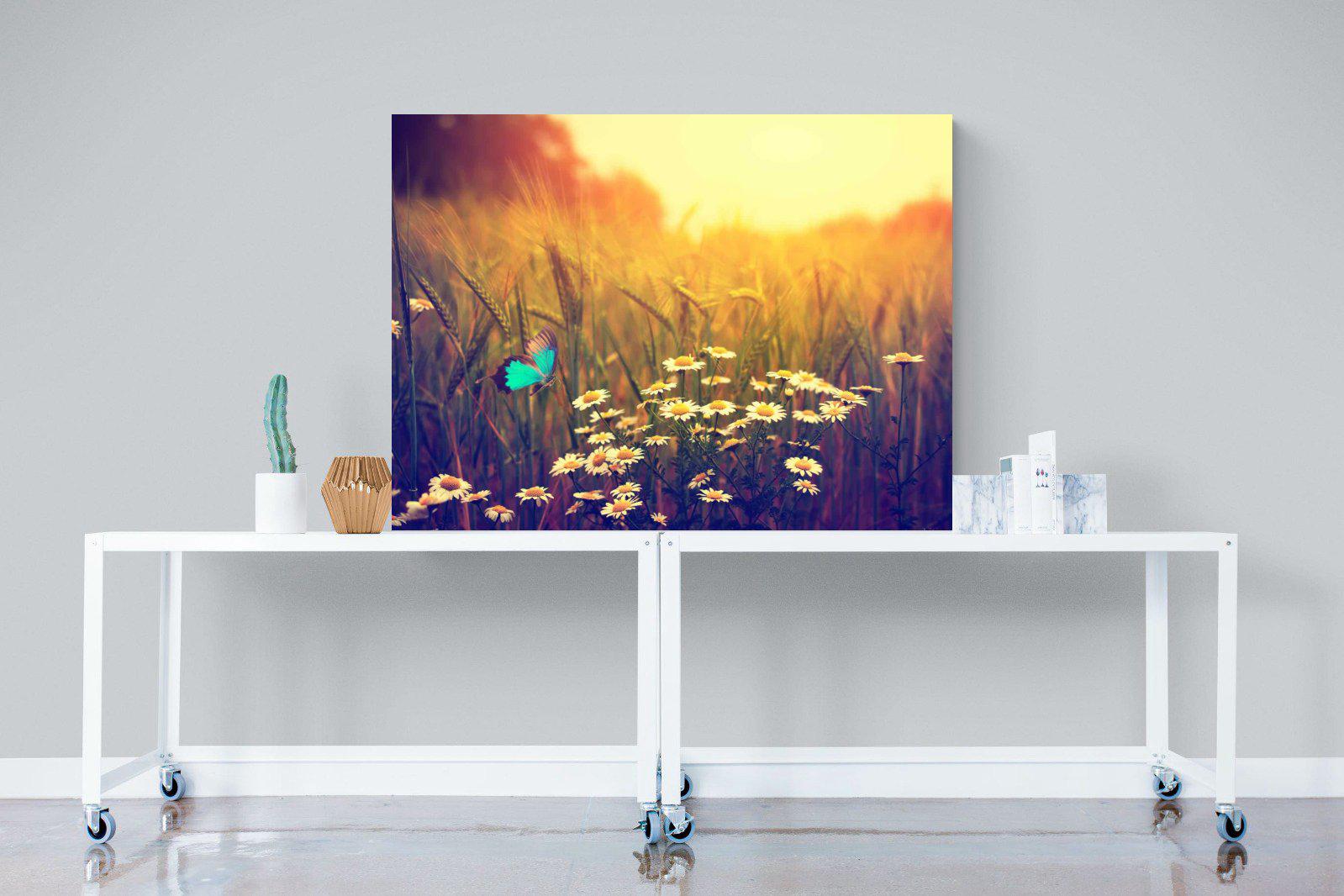 Daisy Flutter-Wall_Art-120 x 90cm-Mounted Canvas-No Frame-Pixalot