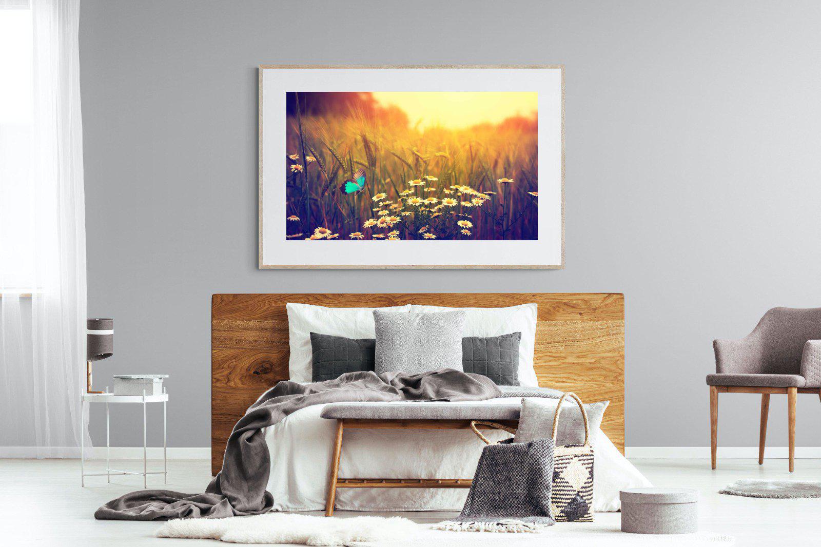 Daisy Flutter-Wall_Art-150 x 100cm-Framed Print-Wood-Pixalot