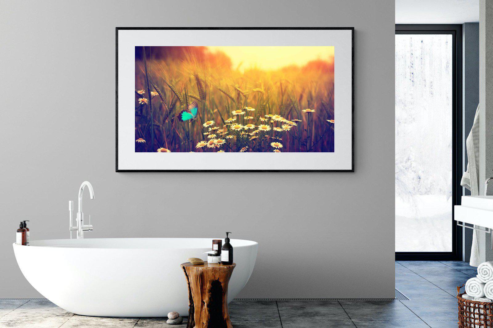 Daisy Flutter-Wall_Art-180 x 110cm-Framed Print-Black-Pixalot