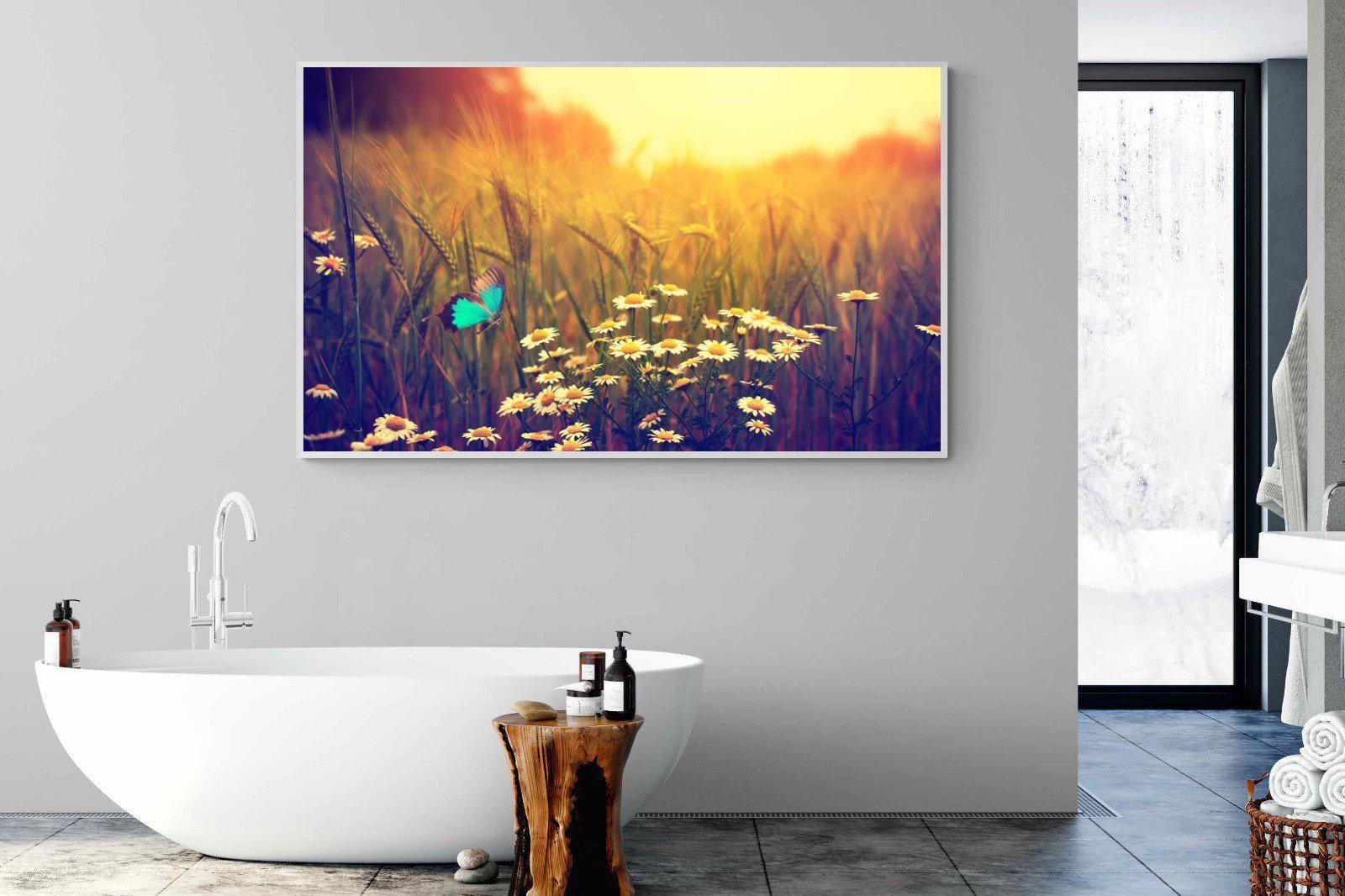 Daisy Flutter-Wall_Art-180 x 110cm-Mounted Canvas-White-Pixalot