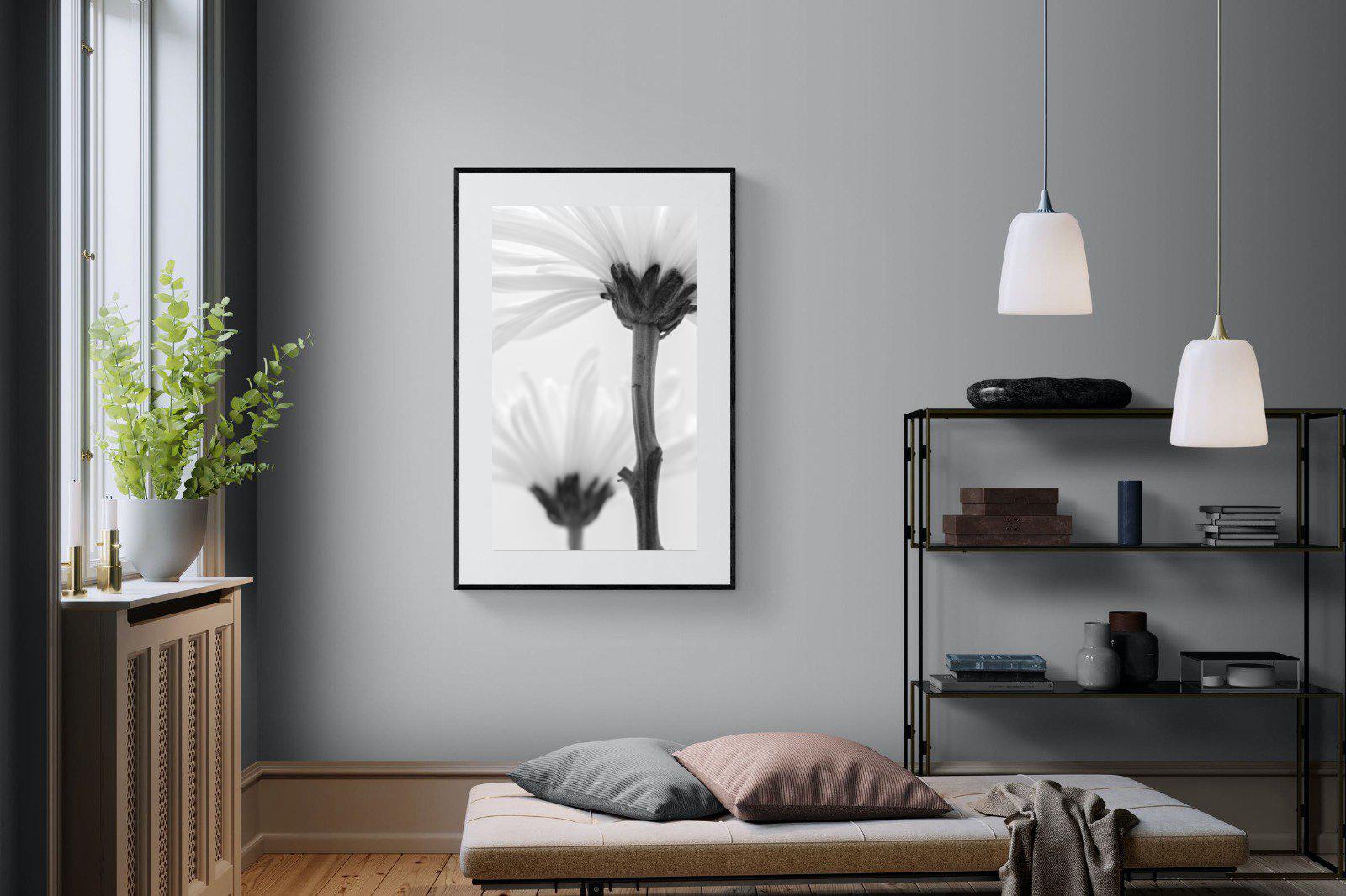 Daisy Stem-Wall_Art-100 x 150cm-Framed Print-Black-Pixalot