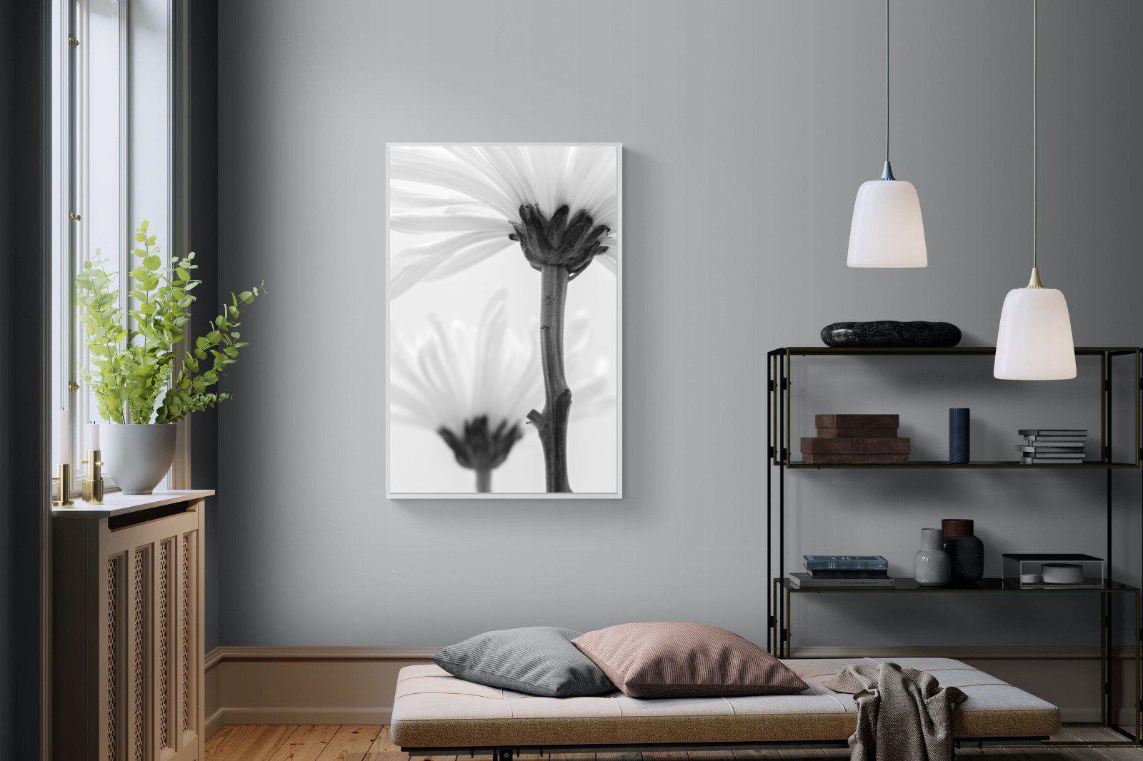 Daisy Stem-Wall_Art-100 x 150cm-Mounted Canvas-White-Pixalot