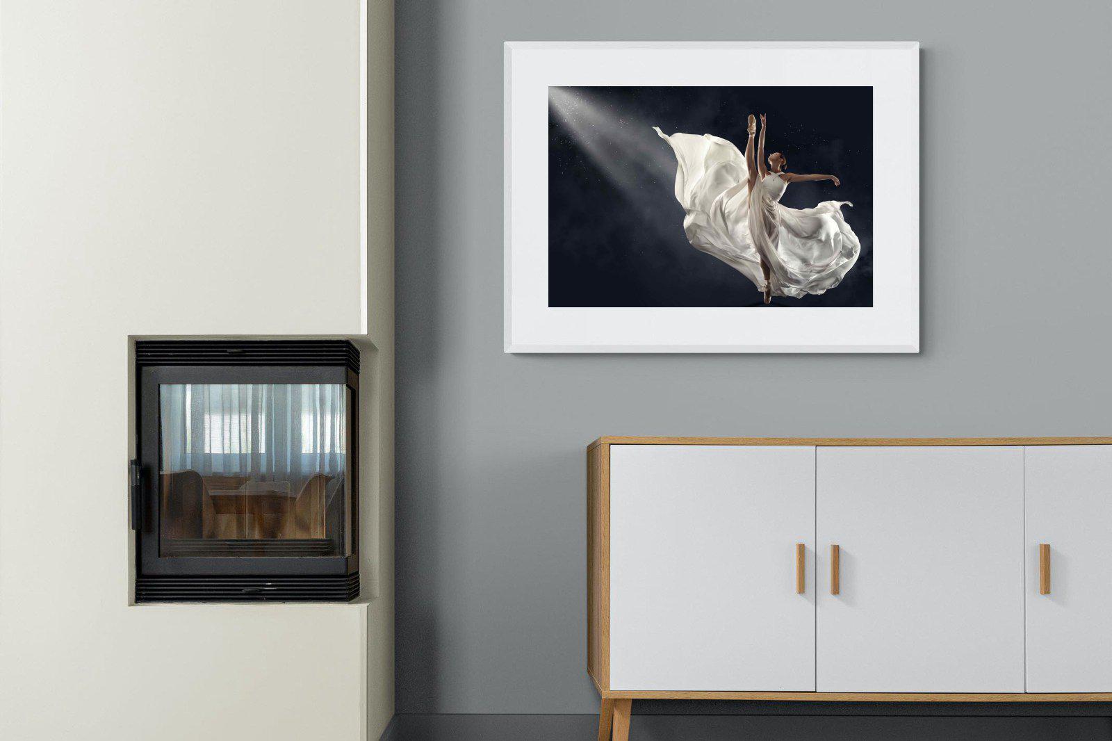 Dancing in the Spotlight-Wall_Art-100 x 75cm-Framed Print-White-Pixalot