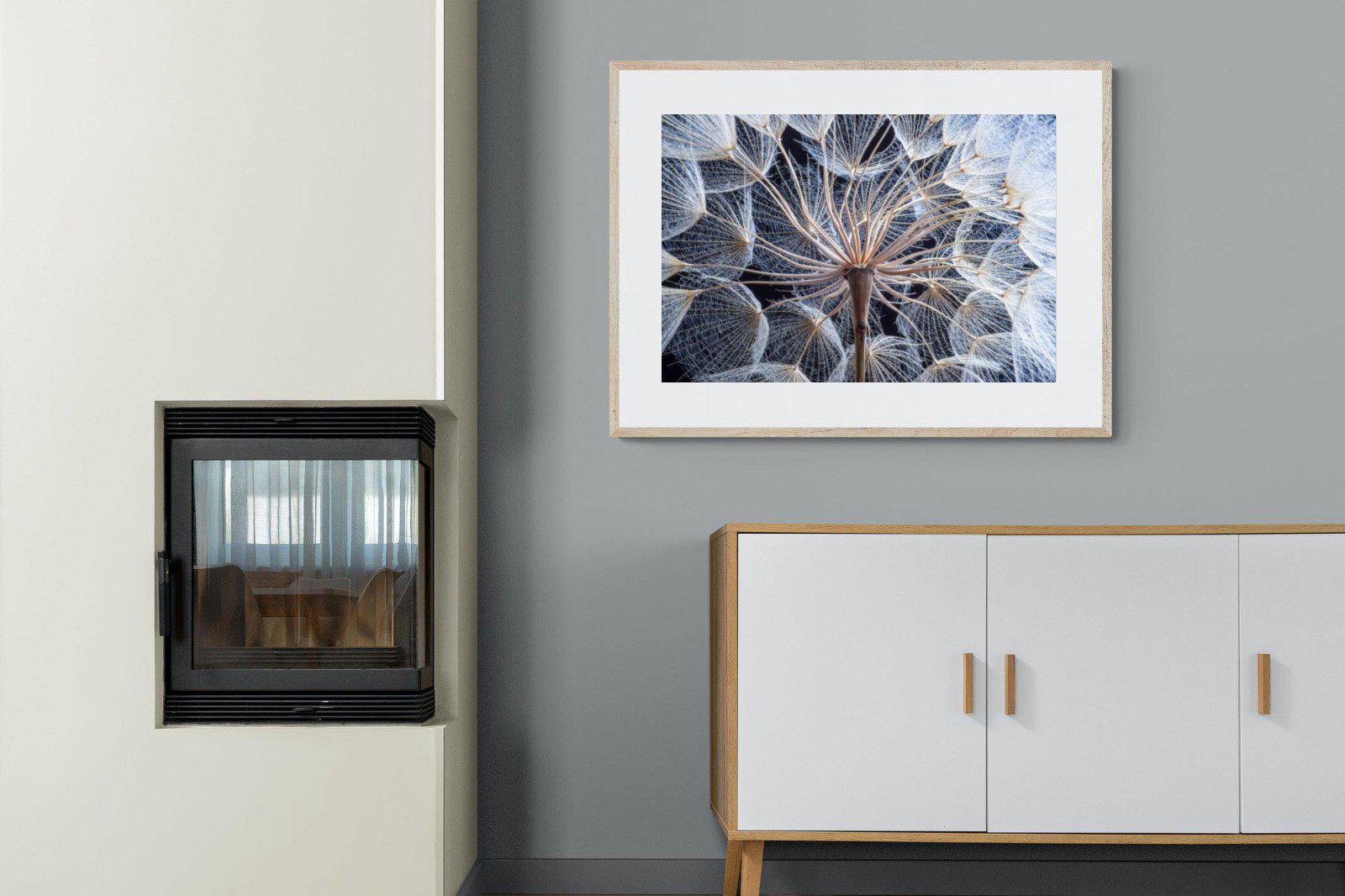 Dandelion Close Up-Wall_Art-100 x 75cm-Framed Print-Wood-Pixalot