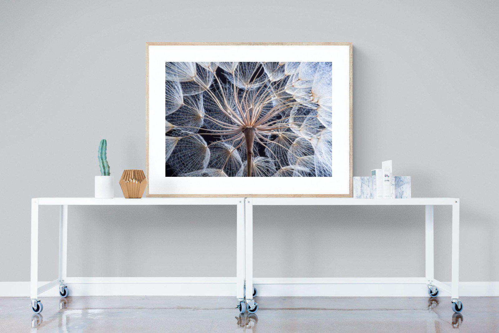 Dandelion Close Up-Wall_Art-120 x 90cm-Framed Print-Wood-Pixalot