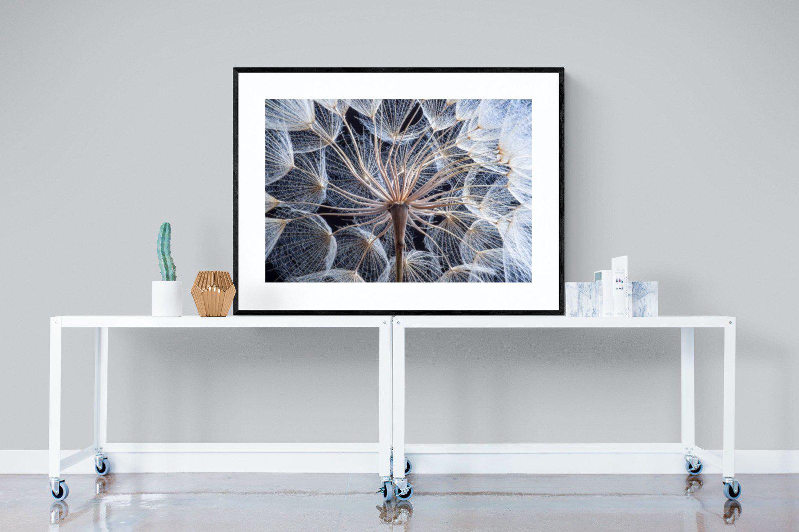 Dandelion Close Up-Wall_Art-120 x 90cm-Framed Print-Black-Pixalot