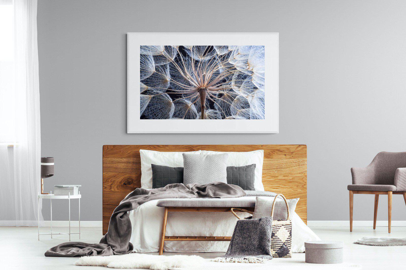 Dandelion Close Up-Wall_Art-150 x 100cm-Framed Print-White-Pixalot