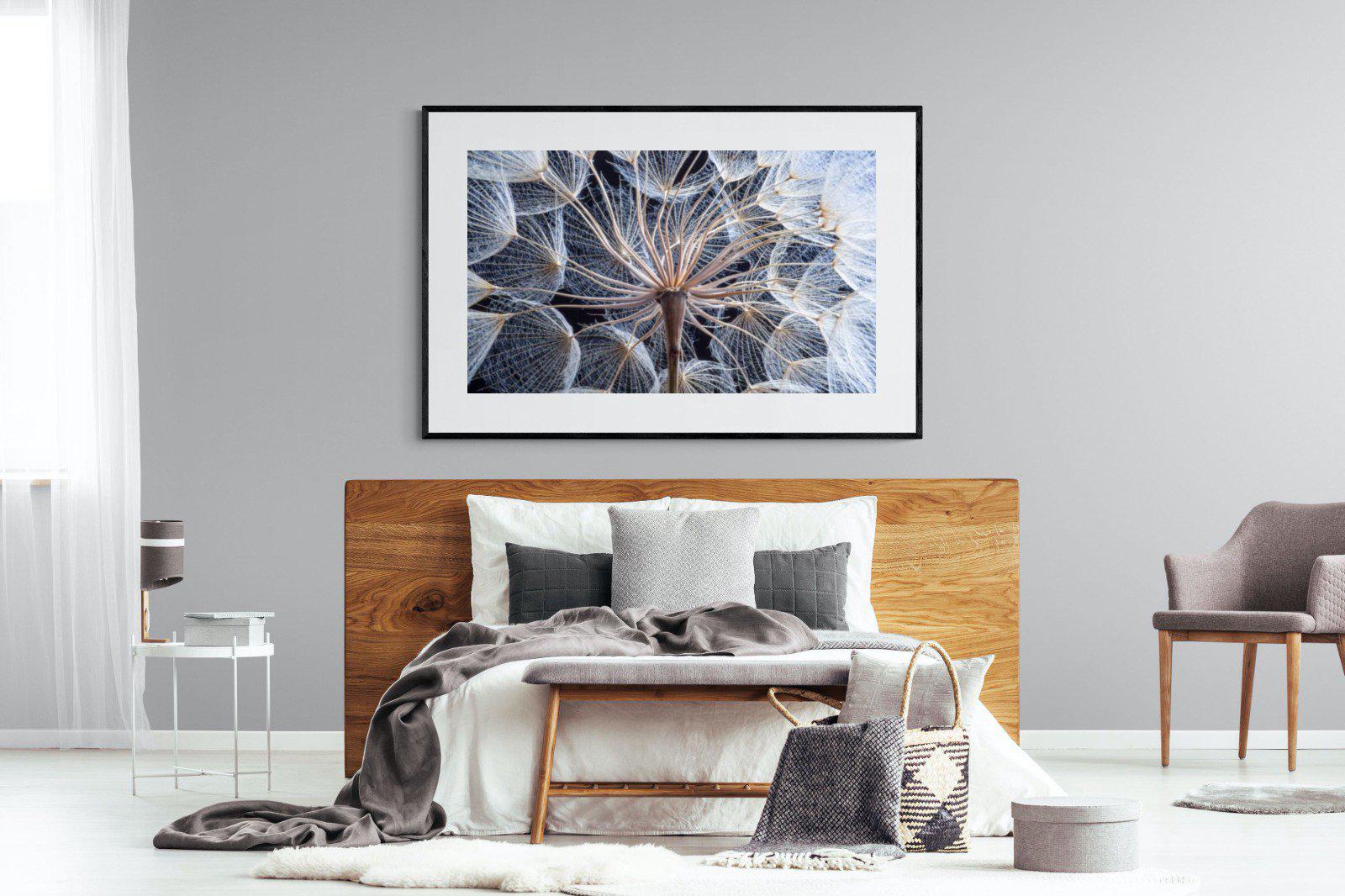 Dandelion Close Up-Wall_Art-150 x 100cm-Framed Print-Black-Pixalot
