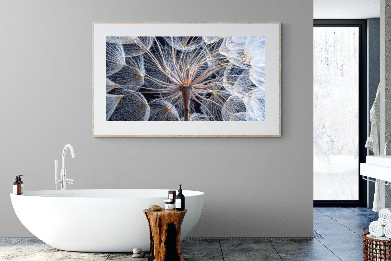 Dandelion Close Up-Wall_Art-180 x 110cm-Framed Print-Wood-Pixalot
