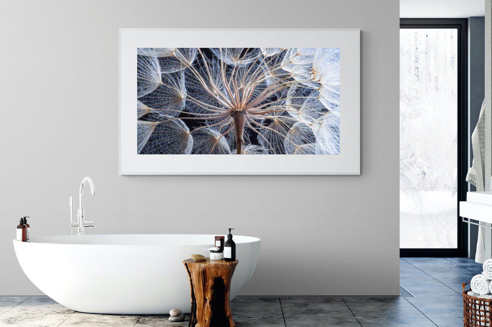 Dandelion Close Up-Wall_Art-180 x 110cm-Framed Print-White-Pixalot