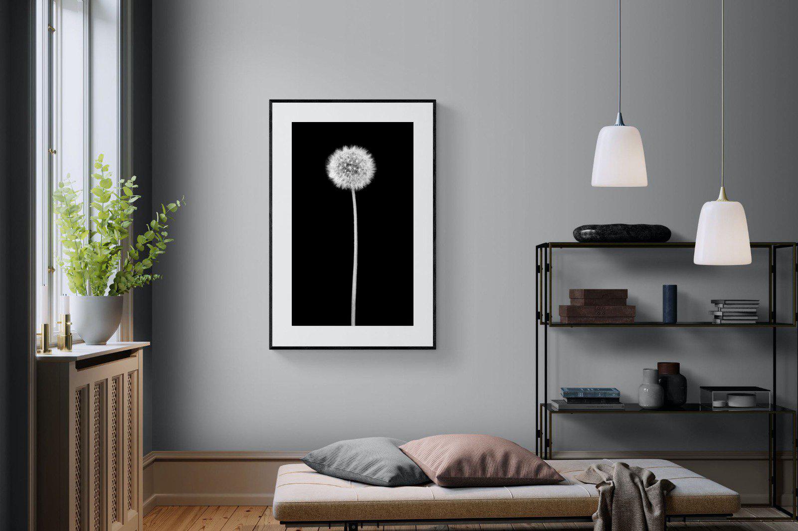 Dandelion Noir-Wall_Art-100 x 150cm-Framed Print-Black-Pixalot