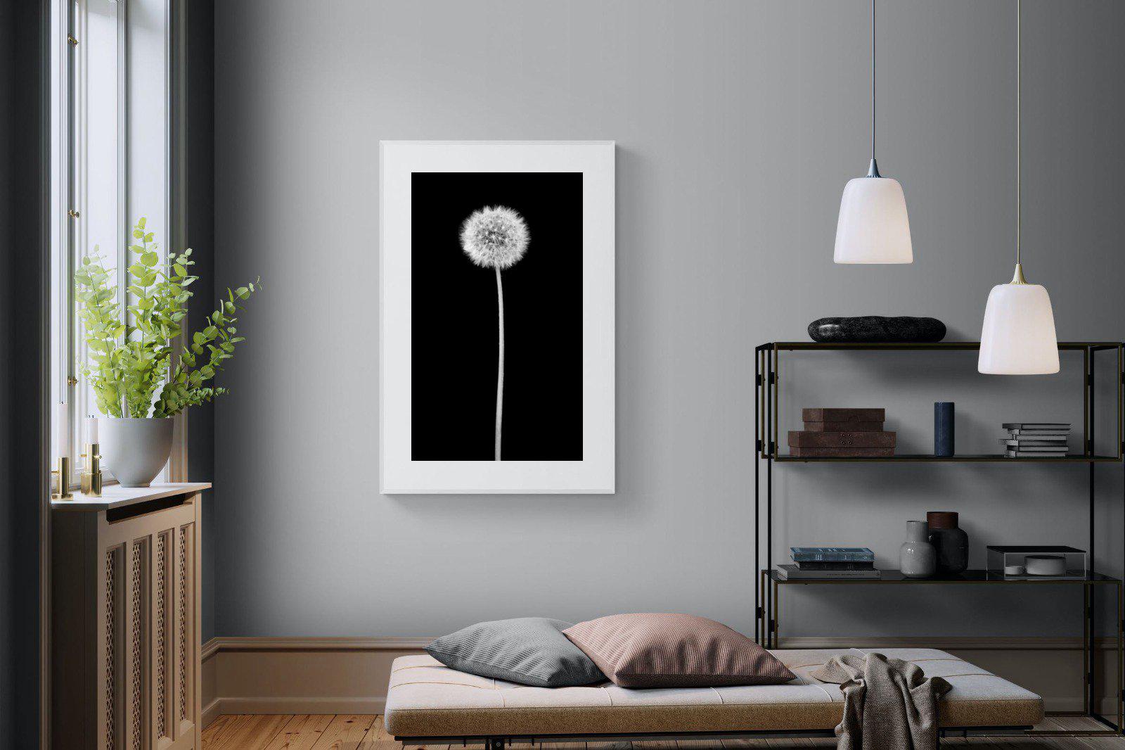 Dandelion Noir-Wall_Art-100 x 150cm-Framed Print-White-Pixalot