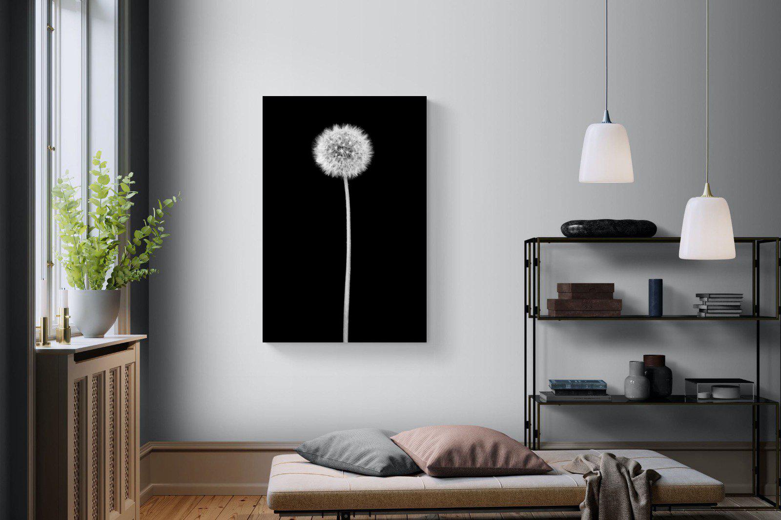Dandelion Noir-Wall_Art-100 x 150cm-Mounted Canvas-No Frame-Pixalot