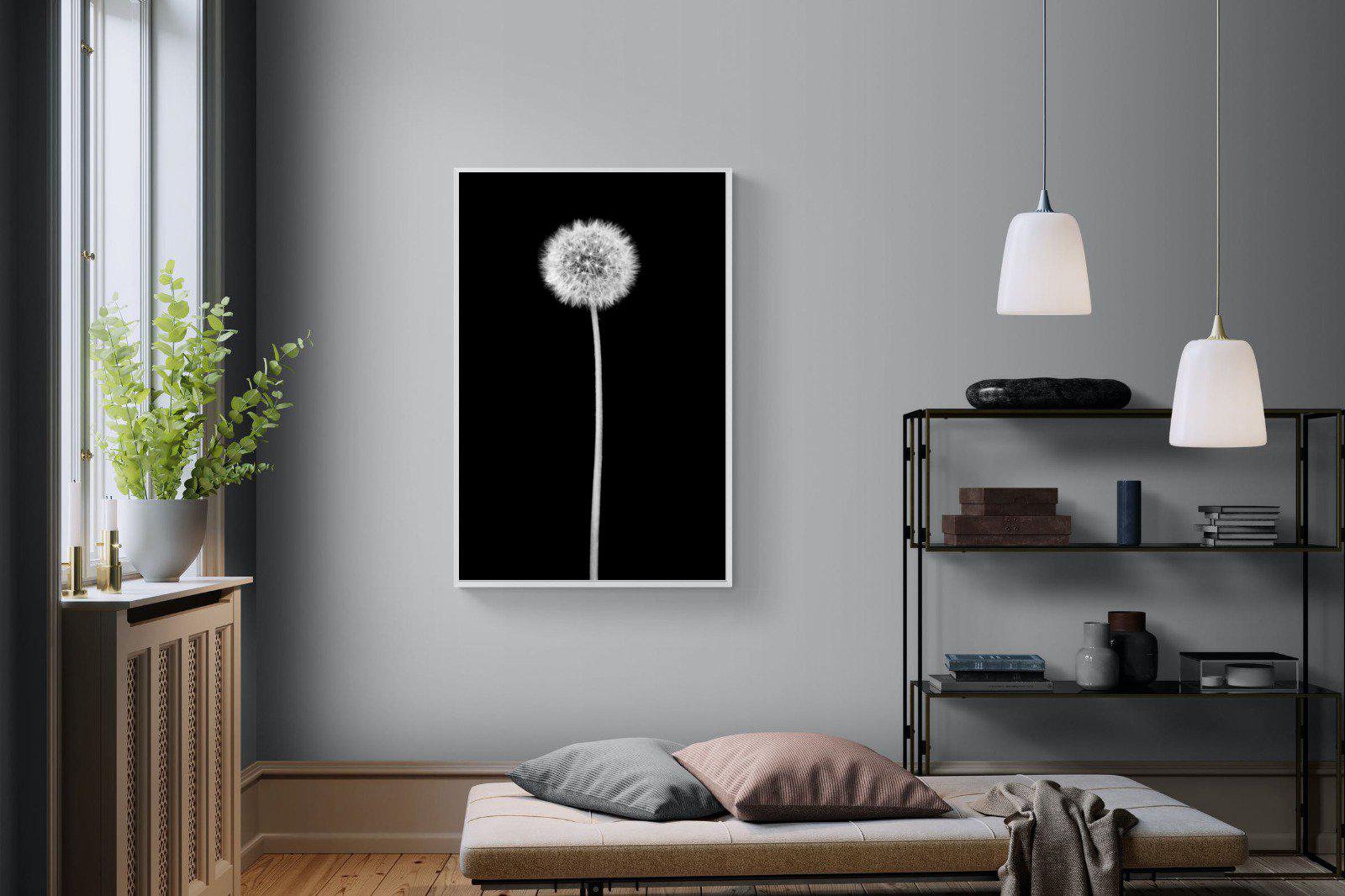 Dandelion Noir-Wall_Art-100 x 150cm-Mounted Canvas-White-Pixalot