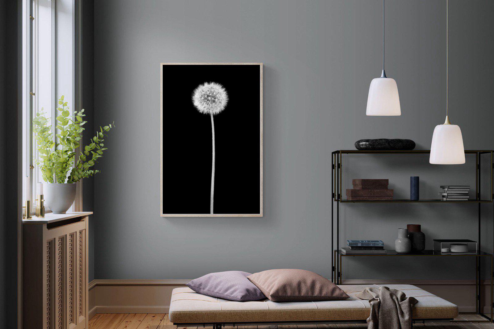Dandelion Noir-Wall_Art-100 x 150cm-Mounted Canvas-Wood-Pixalot
