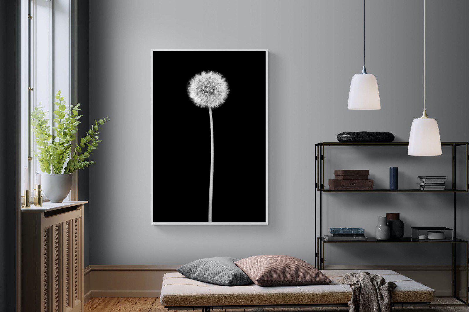 Dandelion Noir-Wall_Art-120 x 180cm-Mounted Canvas-White-Pixalot