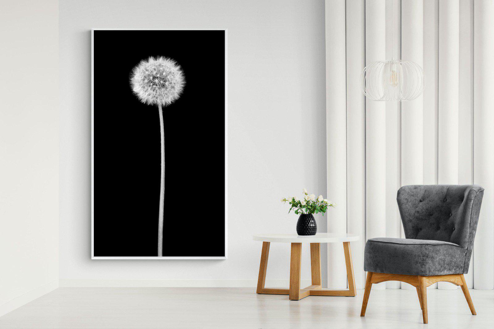 Dandelion Noir-Wall_Art-130 x 220cm-Mounted Canvas-White-Pixalot