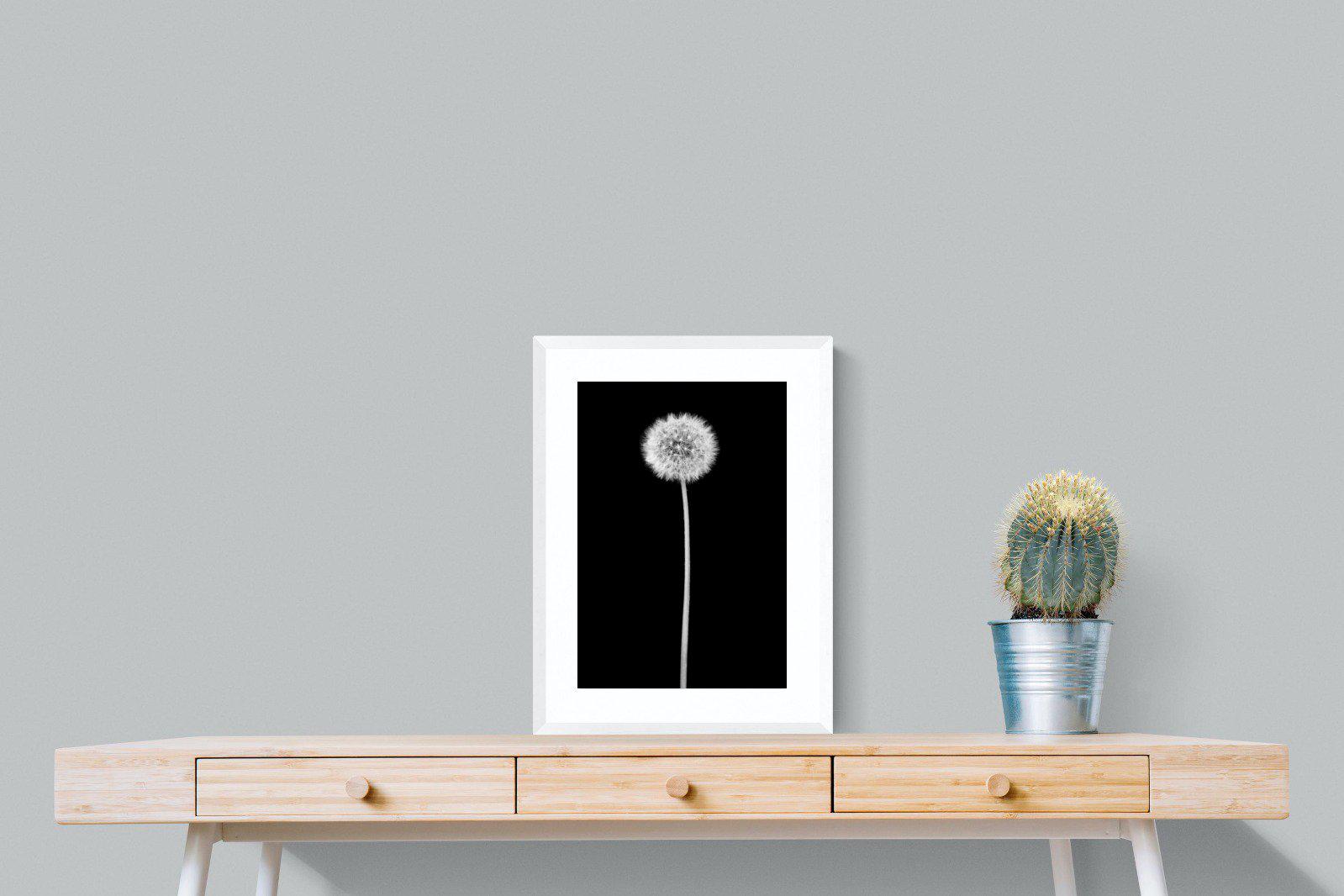 Dandelion Noir-Wall_Art-45 x 60cm-Framed Print-White-Pixalot