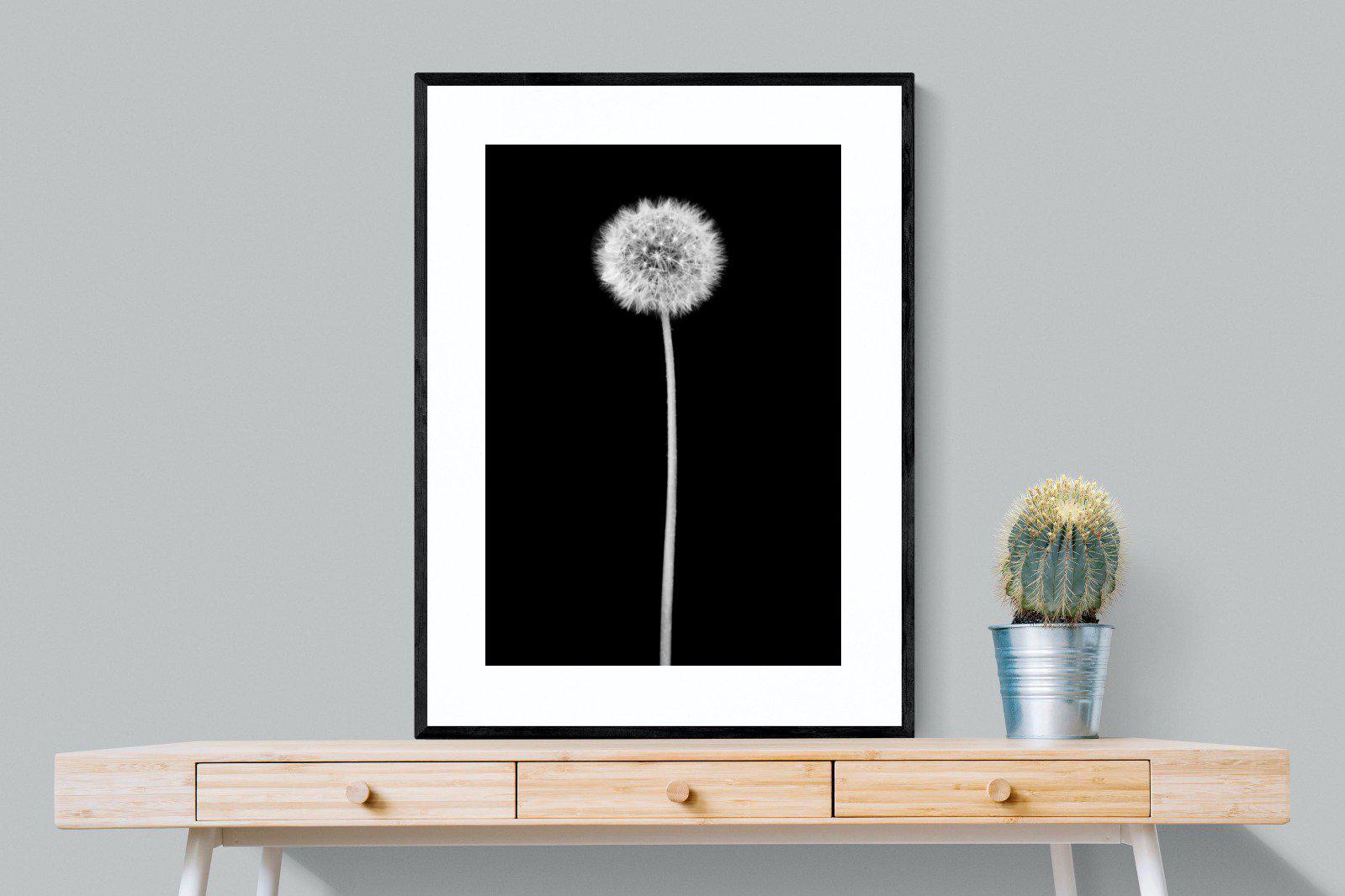 Dandelion Noir-Wall_Art-75 x 100cm-Framed Print-Black-Pixalot