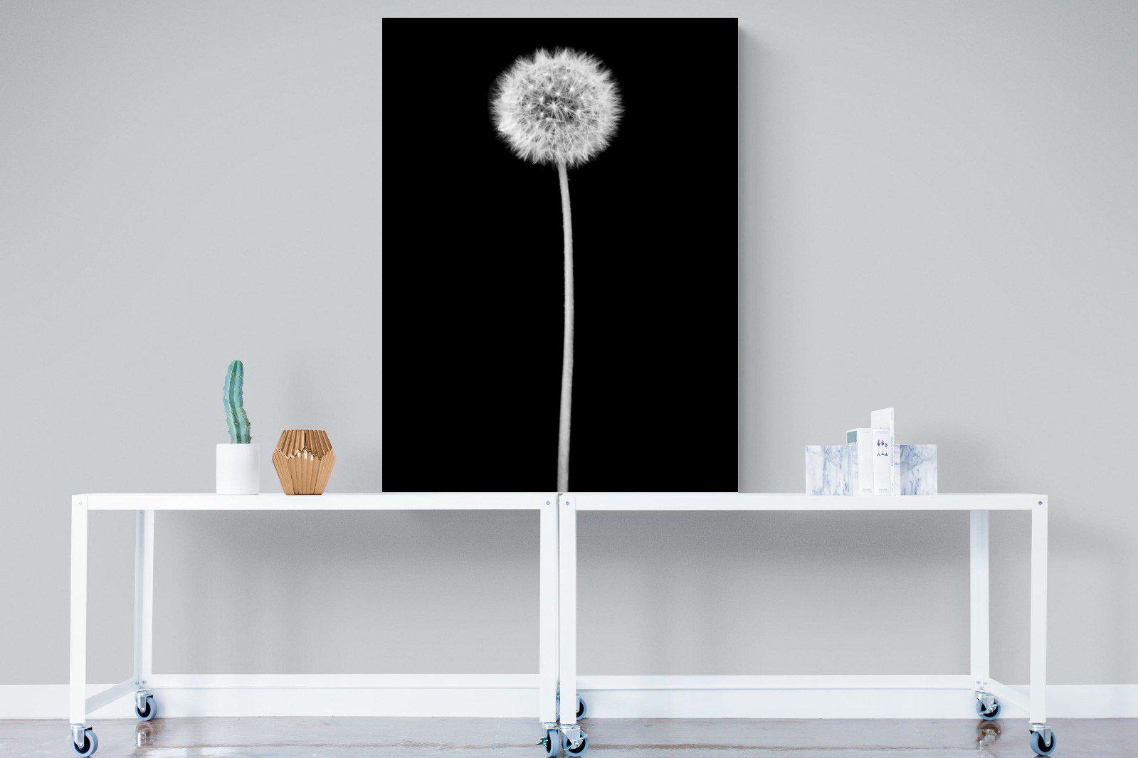 Dandelion Noir-Wall_Art-90 x 120cm-Mounted Canvas-No Frame-Pixalot
