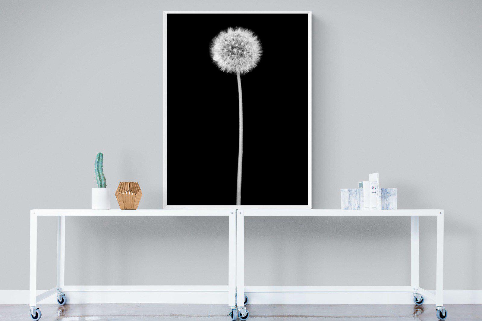Dandelion Noir-Wall_Art-90 x 120cm-Mounted Canvas-White-Pixalot