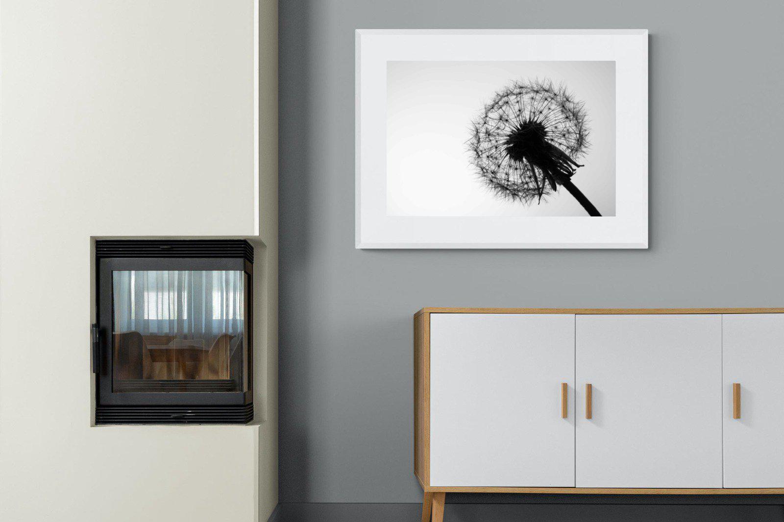 Dandelion-Wall_Art-100 x 75cm-Framed Print-White-Pixalot