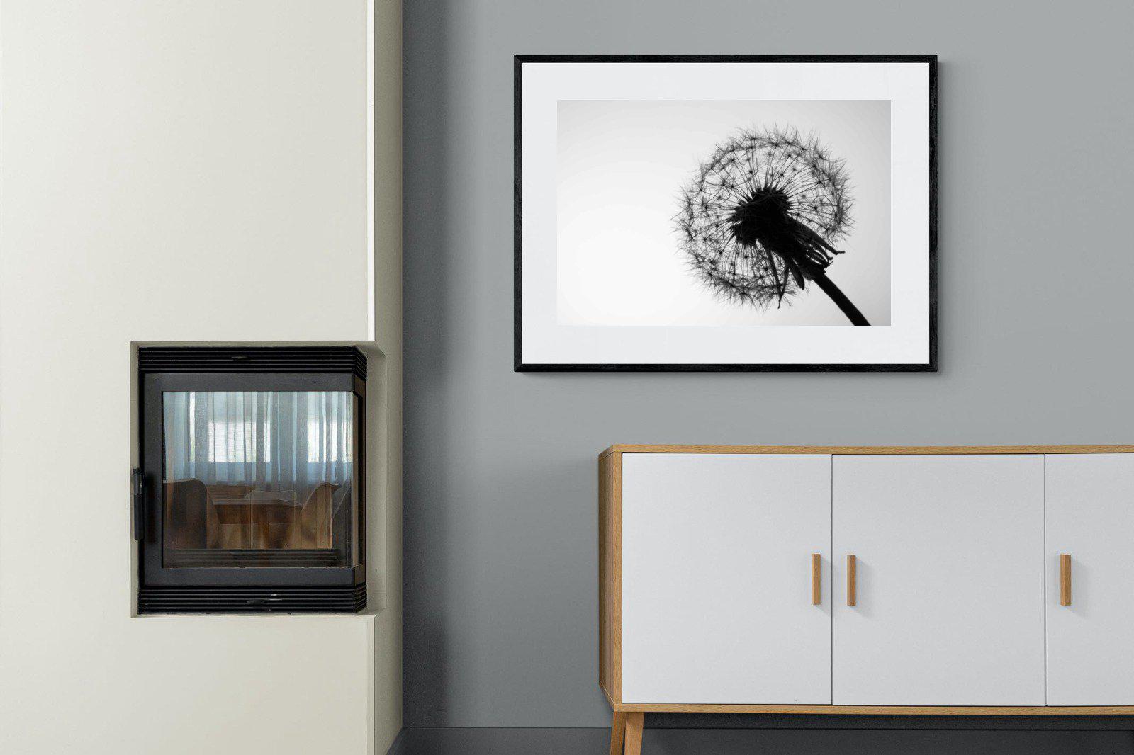 Dandelion-Wall_Art-100 x 75cm-Framed Print-Black-Pixalot