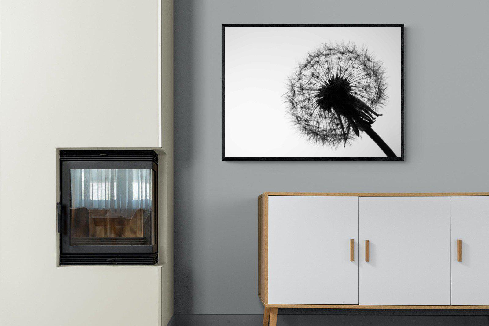 Dandelion-Wall_Art-100 x 75cm-Mounted Canvas-Black-Pixalot