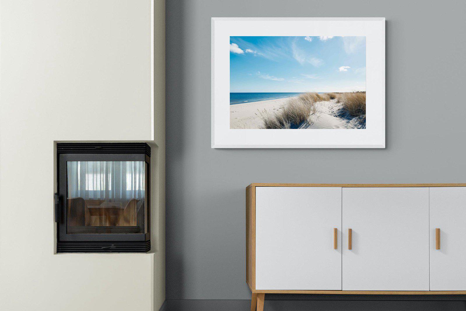 Danish Coastline-Wall_Art-100 x 75cm-Framed Print-White-Pixalot