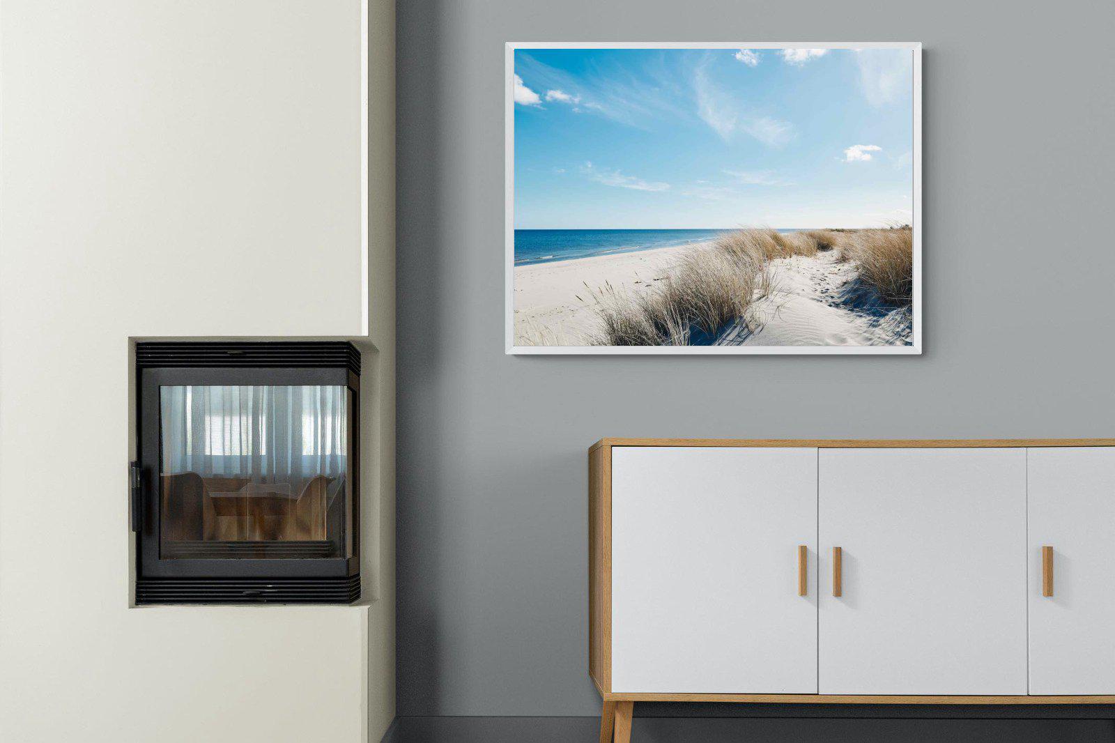 Danish Coastline-Wall_Art-100 x 75cm-Mounted Canvas-White-Pixalot