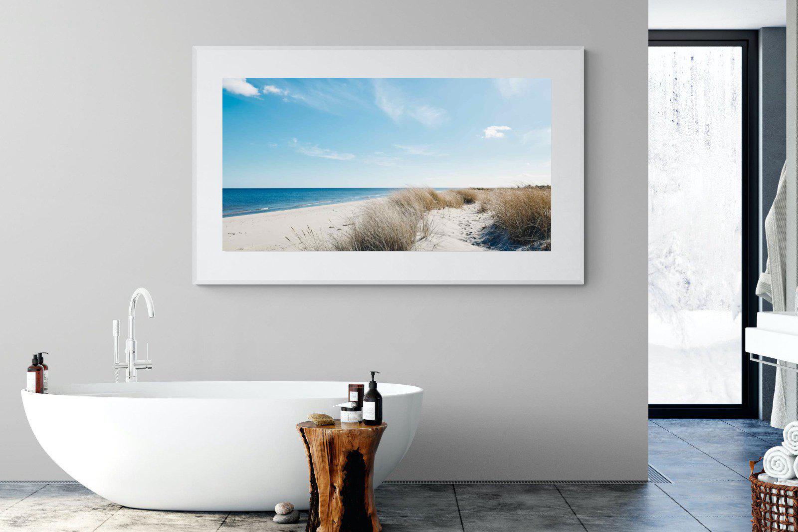Danish Coastline-Wall_Art-180 x 110cm-Framed Print-White-Pixalot
