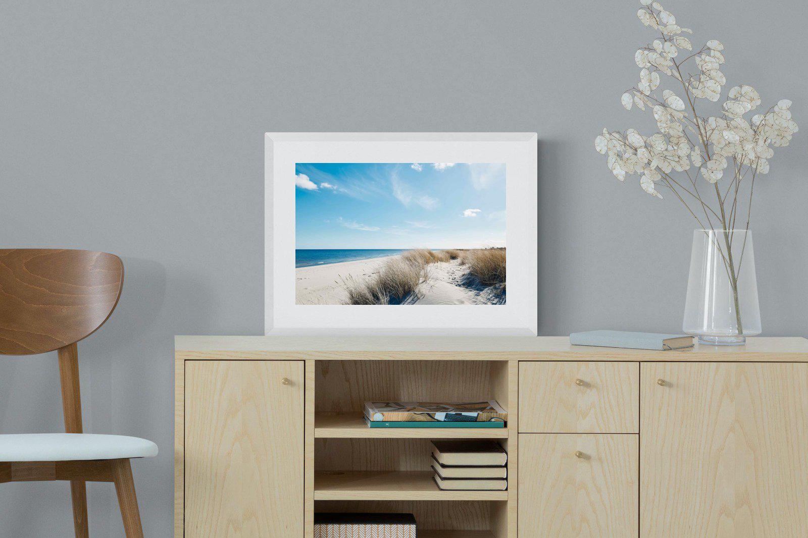 Danish Coastline-Wall_Art-60 x 45cm-Framed Print-White-Pixalot