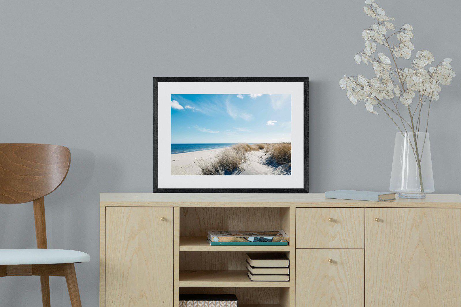 Danish Coastline-Wall_Art-60 x 45cm-Framed Print-Black-Pixalot