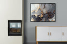 Dark Marble-Wall_Art-100 x 75cm-Mounted Canvas-Black-Pixalot