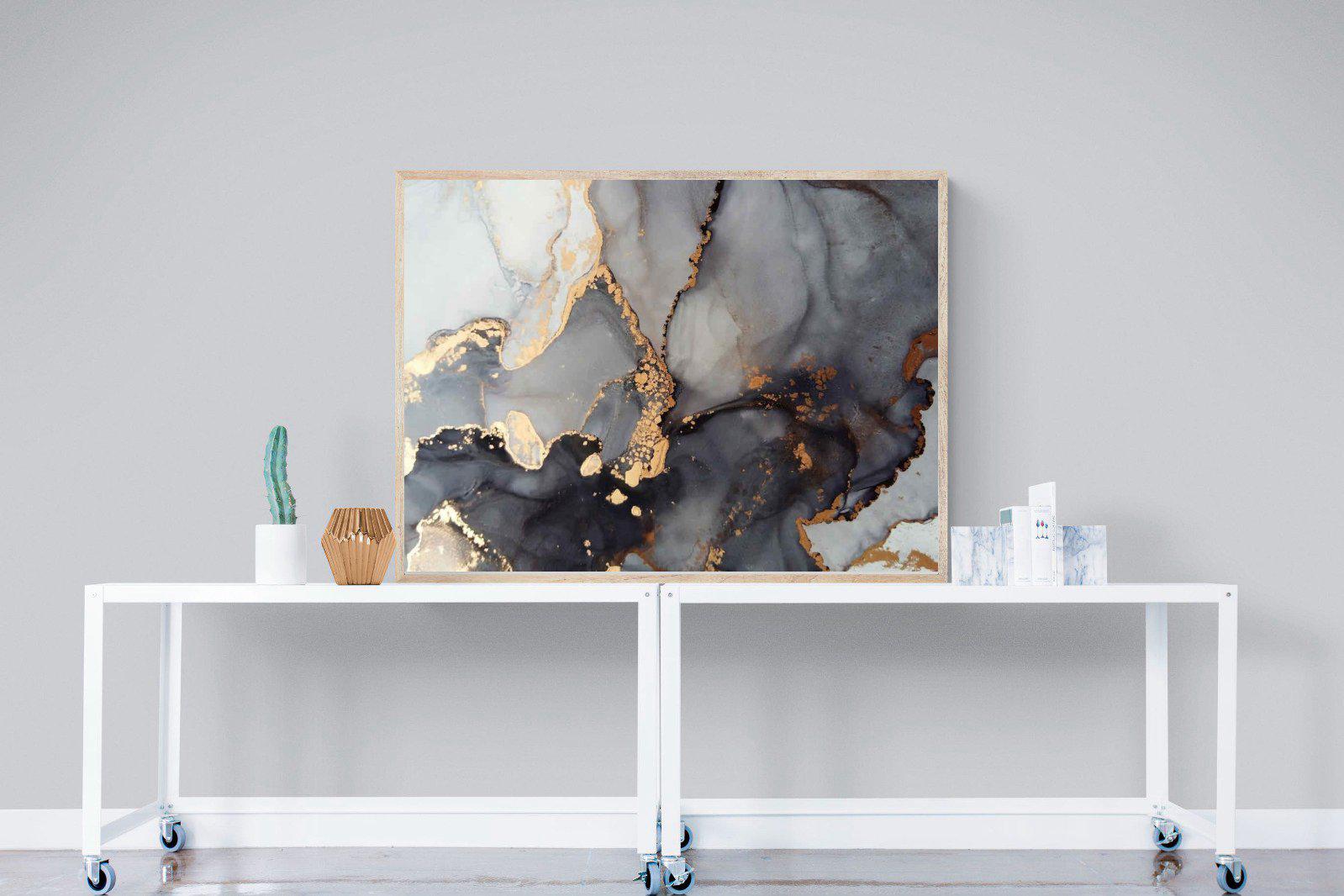 Dark Marble-Wall_Art-120 x 90cm-Mounted Canvas-Wood-Pixalot