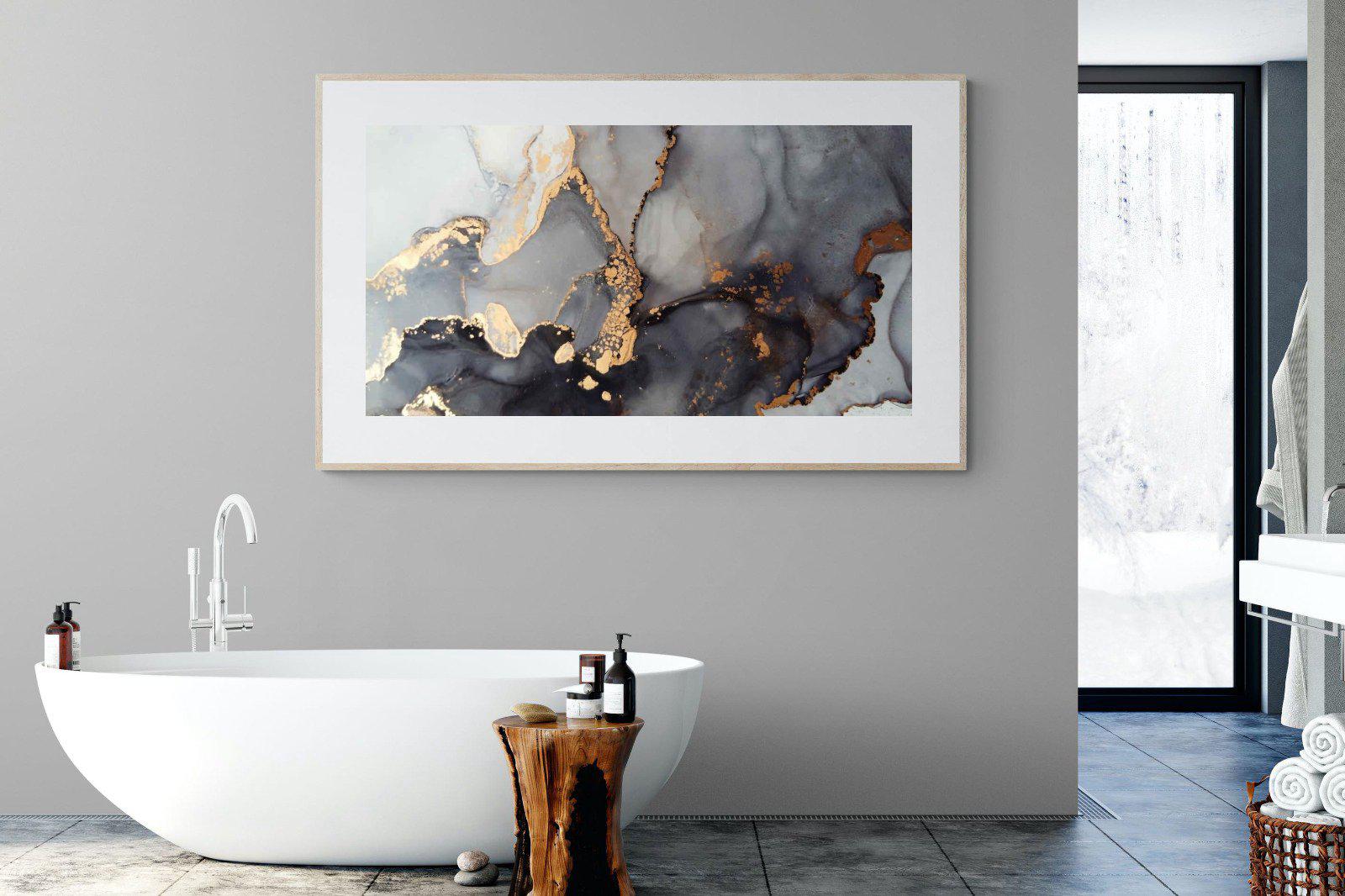 Dark Marble-Wall_Art-180 x 110cm-Framed Print-Wood-Pixalot