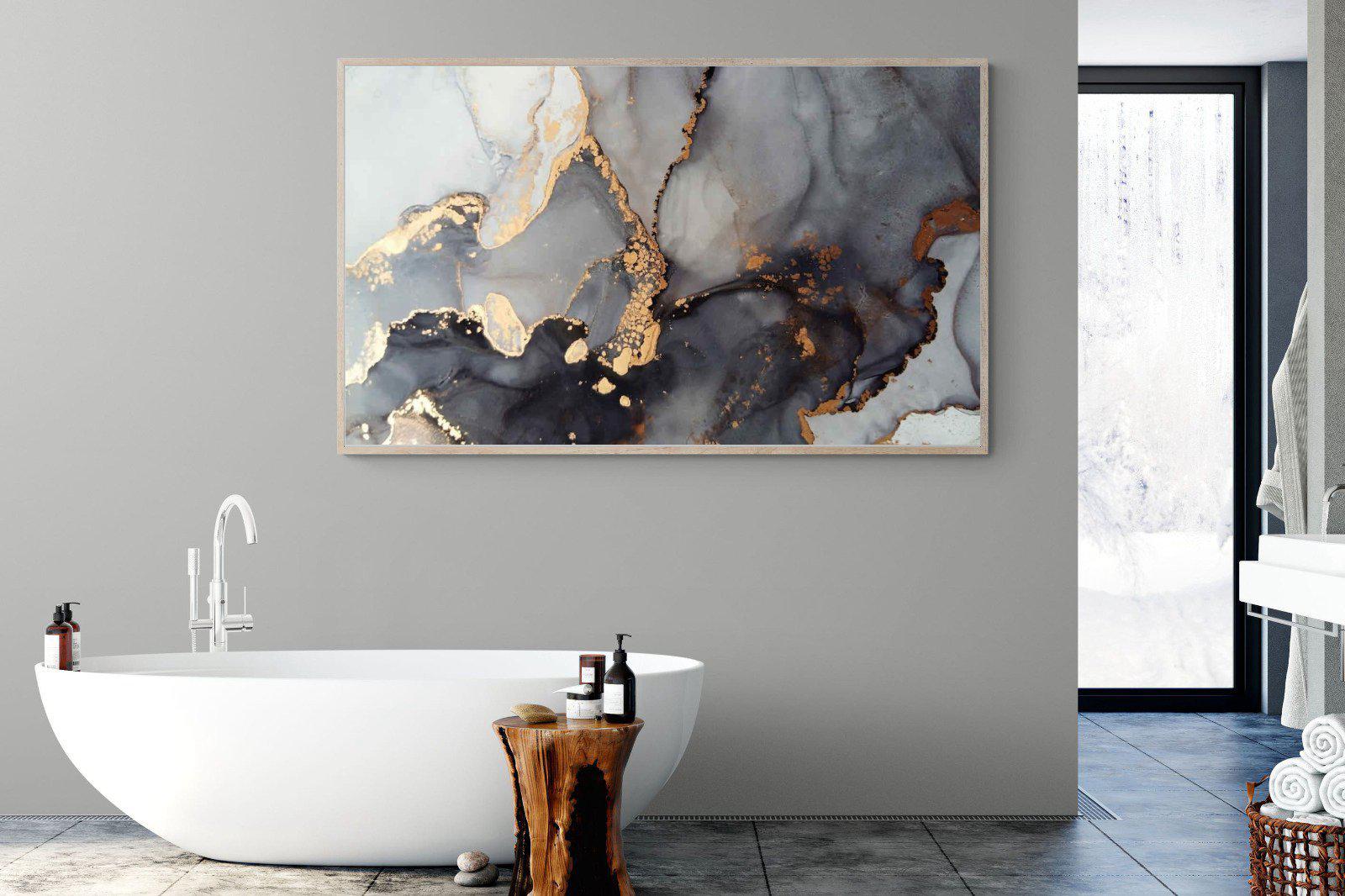 Dark Marble-Wall_Art-180 x 110cm-Mounted Canvas-Wood-Pixalot