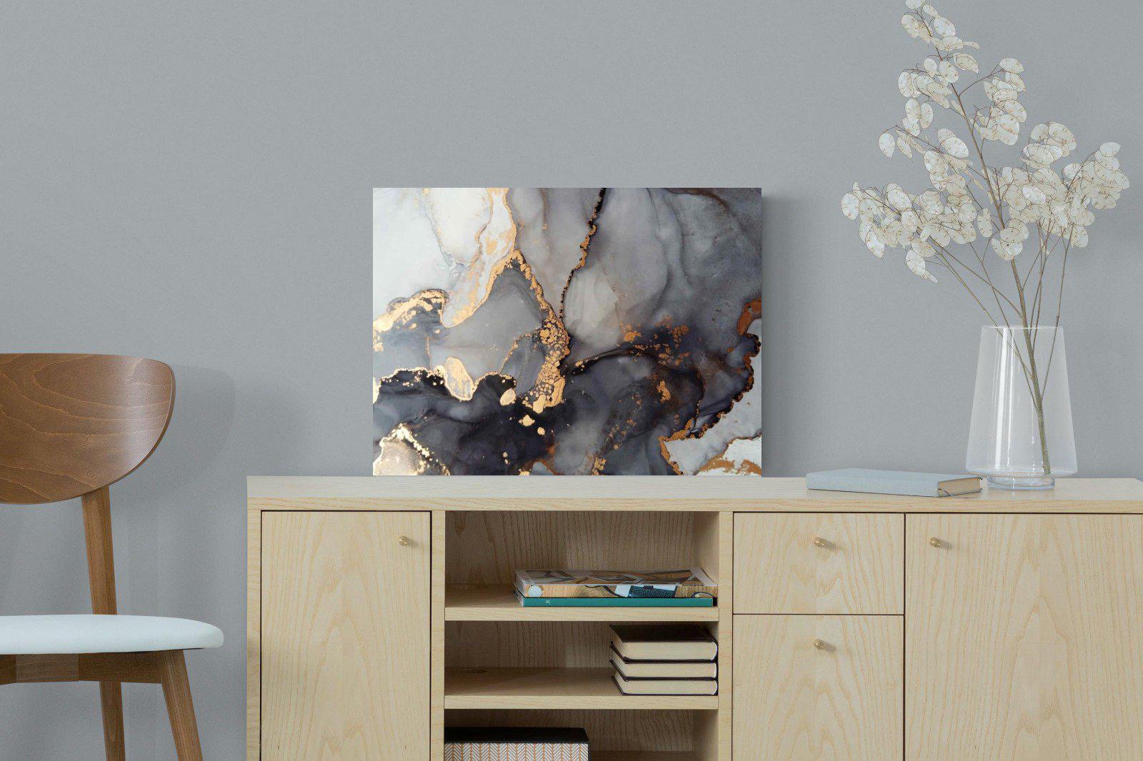 Dark Marble-Wall_Art-60 x 45cm-Mounted Canvas-No Frame-Pixalot