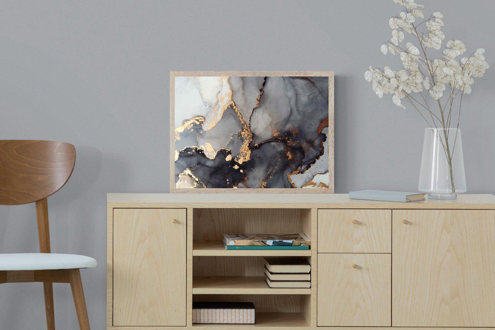 Dark Marble-Wall_Art-60 x 45cm-Mounted Canvas-Wood-Pixalot