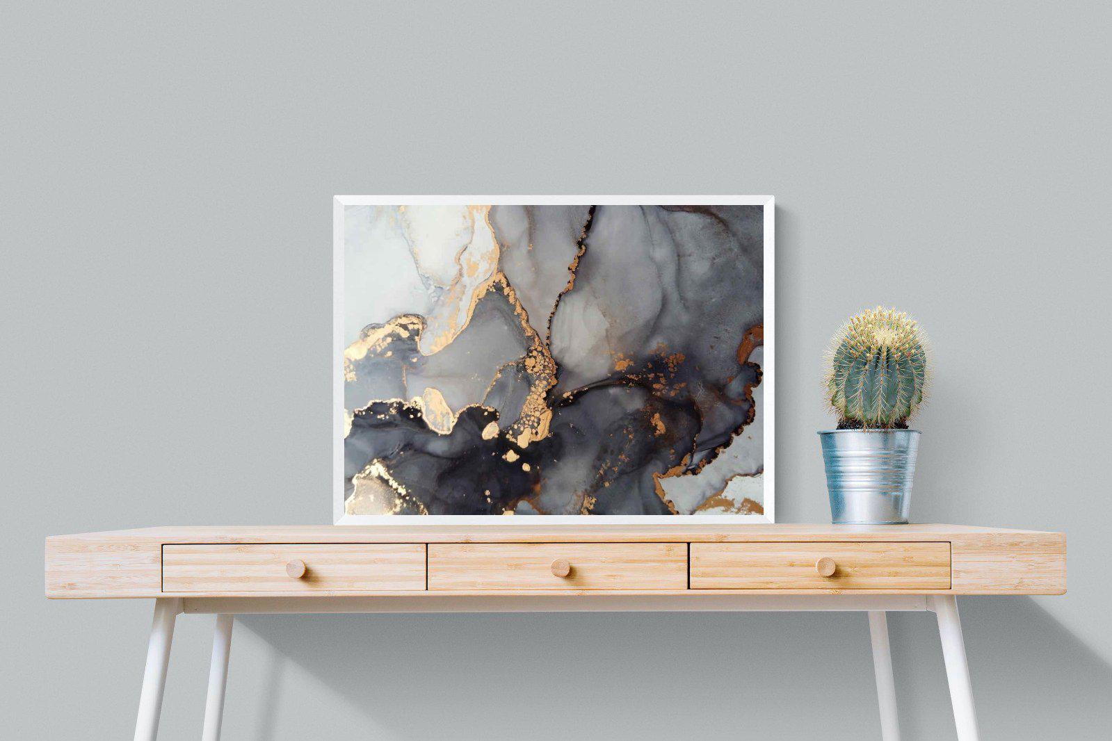 Dark Marble-Wall_Art-80 x 60cm-Mounted Canvas-White-Pixalot